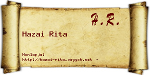 Hazai Rita névjegykártya