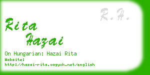rita hazai business card